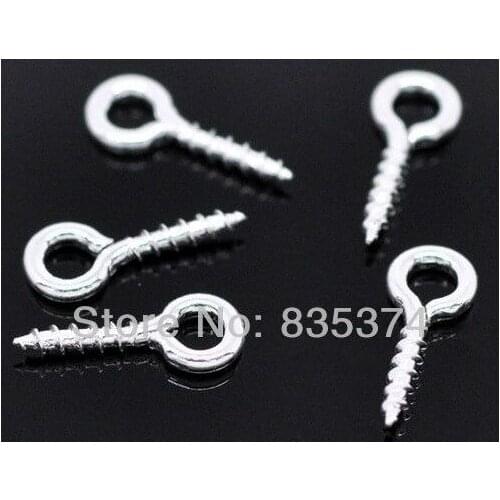 Hot Sale!1000Pcs 8x4MM SP Screw Eye Bail Top Drilled Findings