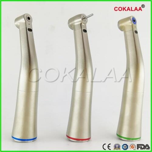 Good quality Dental LED Optic Fiber Contra Angle Low Speed Handpiece Dental Push Air Turbine Ti-MAX 1:5 1:1 20:1