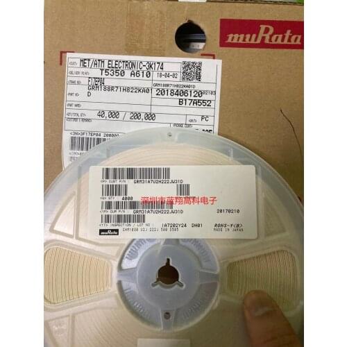 GRM31A7U2H222JW31D SMD MLCC 1206 2.2nF(222) ±5% 500V Ceramic Capacitor GRM319R71H222KA01D SMD MLCC 1206 2.2nF(222) ±10% 50V Ce