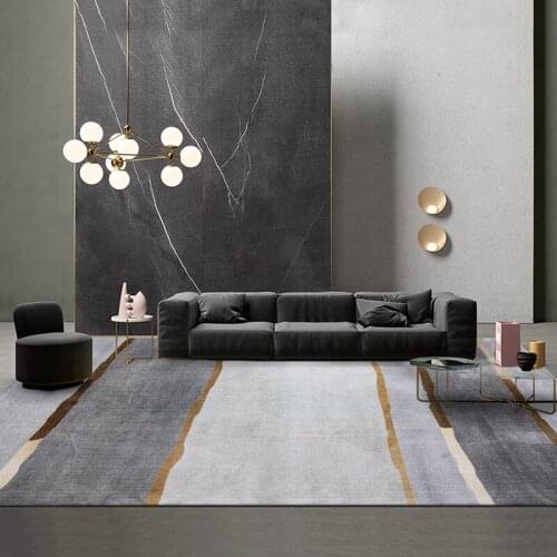 Gray Modern Rugs And Carpet For Home Living Room Brief Thick Rug For Bedroom Bedside Coffee Table Villa Large Carpets Floor Mat