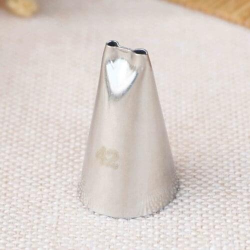 #42 Two-Hole Piping Nozzle Icing Tip Cup Cake Cream Decorating For Pulling Parallel Line Small Size