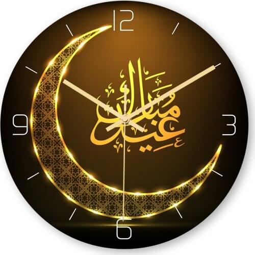 Wall Clocks For Living Room Decor Mosque Muslim Acrylic Arabic Battery Operated Digital Silent Clock