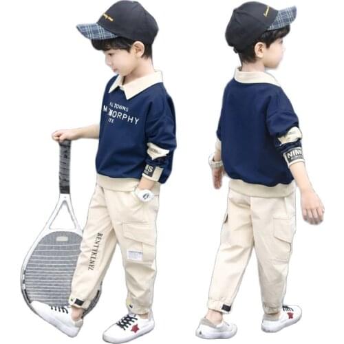 2021 New Boys Spring And Autumn Clothes Foreign Boys Sports Big Kids Korean Style Handsome Spring Childrens Clothing Suits