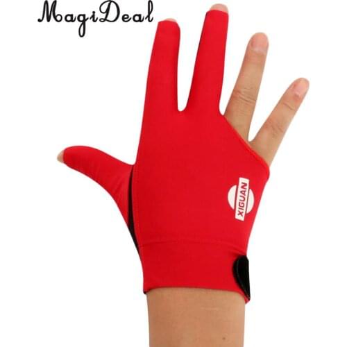 MagiDeal 3-Finger Professional Elastic Right Hand Snooker Pool Cue Billiard Glove for Funny Indoor Billiard Accessory 3 Colors