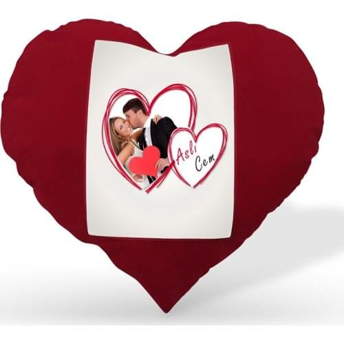 Personalized Red Heart Pillow Case-003