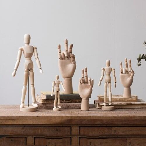 Europe Style Movable Lotus Wood Man Joint Hand Model Creative Sketch Art Childrens Intelligence Development Toy Home Decoration