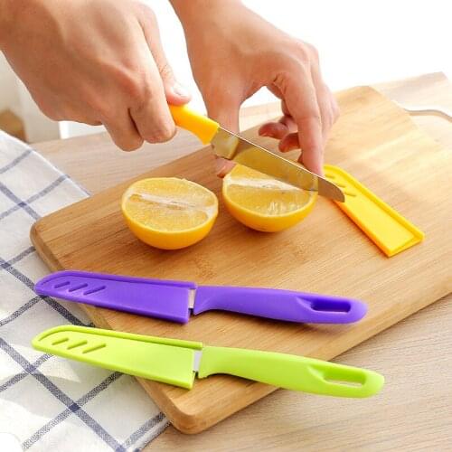 Stainless Steel Portable Fruit Knife Candy-Colored Fruit Knife Cutting Fruit Tools Multiple Colour Household Get Together h2