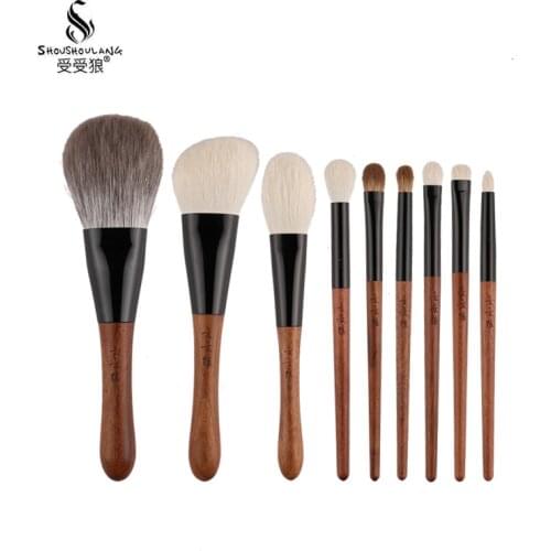 Shoushoulang Professional Handmade Make Up Brush Set Face Powder Eye Shadow Brush Soft Saikoho Goat Hair Makeup Brushes Kit