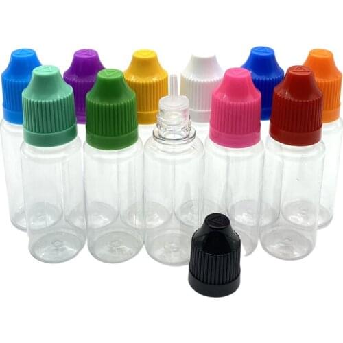 Empty 15ml Clear Hard Bottle PET Plastic Dropper Bottle With Childproof Cap For Eye Drop E Liquid Bottle 20pcs/lot