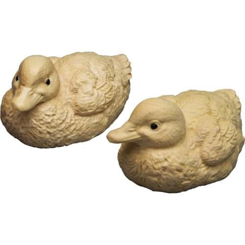 Carved Wood Decor Handmade Wooden Crafts Home Decoration Chinese Boxwood Mandarin Ducks Statue Sculptures Feng Shui Ornaments