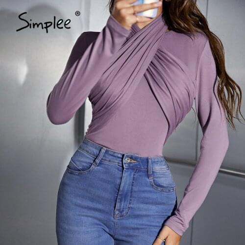SIMPLEE Women's Long Sleeve T-shirts