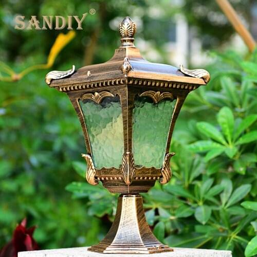 Pillar lights Lawn Lamp Outdoor IP65 Waterproof Garden Path Retro Landscape Lawn Lights AC85-265V Path Light E27/E26 Base