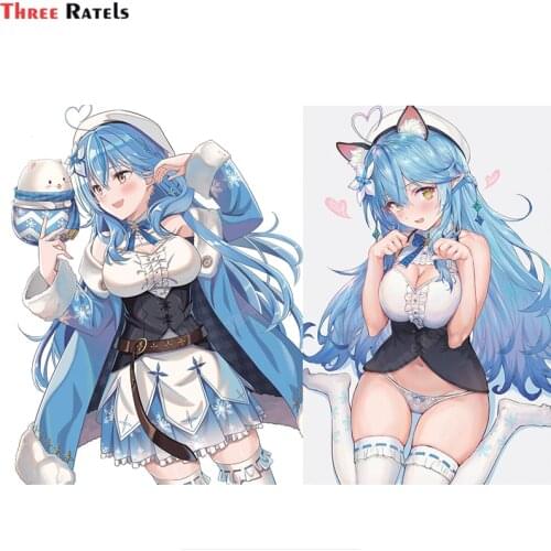 Three Ratels A492 Cartoon Car Sticker For Yukihana Lamy Hololive Anime Vinyl Stickers JDM Window Trunk Bumper Car Accessories