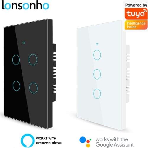 Lonsonho Tuya Smart Life WiFi Smart Light Switch US 110V Neutral Wire Not Required Wireless Remote Control Alexa Google Home