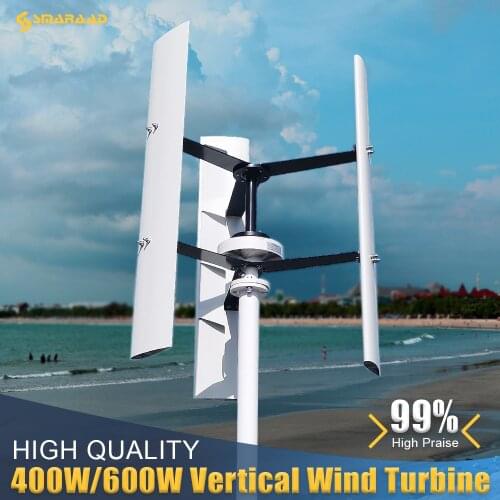Big Sale Vertical Wind Turbine Generator 400w 600w 12v 24v 48v With Controller On grid Inverter 3 Phase With 3 blades Home Use