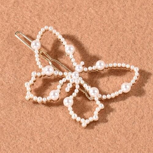 Vintage Pearls Butterfly Bridal Barrettes Headdress Tiaras Brides Hair Clips Wedding Hair Accessories заколки на волосы 2021