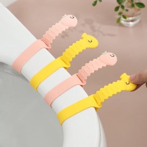 Fruit style lovely silicone toilet cover handle clean toilet cover accessories bathroom accessories toilet ring flip