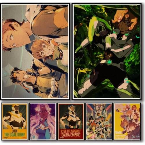 WTQ Anime Retro Poster Voltron Canvas Painting Anime Posters Wall Decor Poster Wall Art Picture for Living Room Decor Home Decor