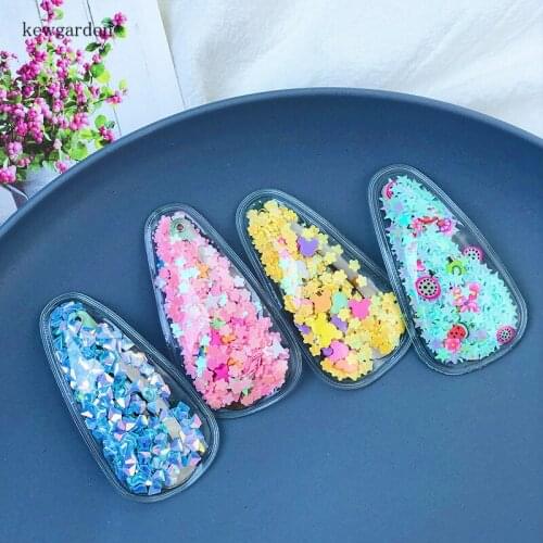 Kewgarden Baby Girls Hair Accessories Cute BB Hairpin Barrettes Transparent PVC Colored Hairclip Headwear Side Clips 4 PCS /Lot