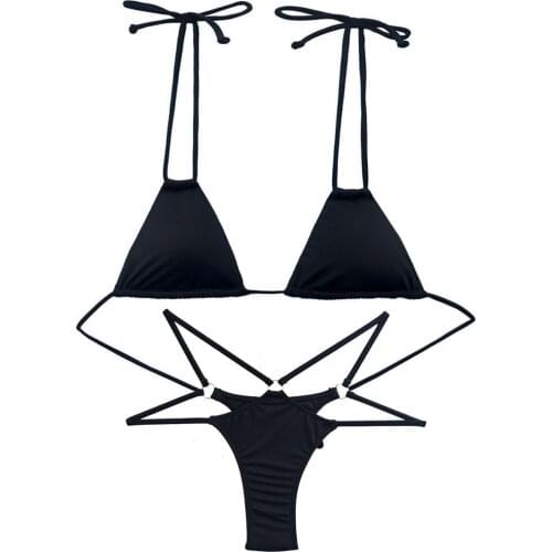 Summer Womens Bikini Swimwear Black Triangle Swimsuit Biquinis Brasileiro Bathing Suit Micro Bikinis Hot Secret