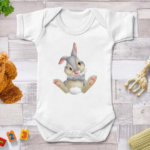 Cartoon Baby Rompers Newborn Summer White Sofia The First Clover Rabbit Printed Jumpsuits Bodysuits For Infants Baby Onesie