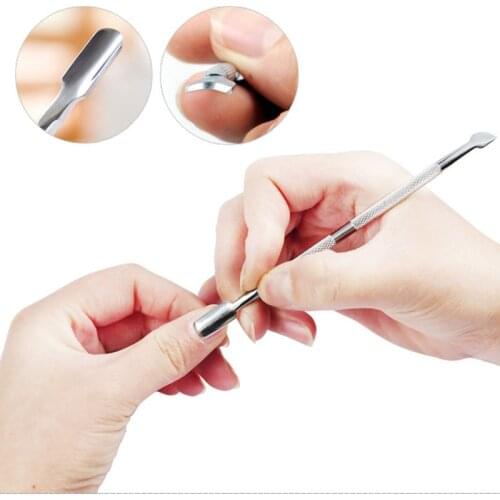 1PCS Cuticle Pushers Double Head Stainless Steel Nail Cuticle Pushers Remover Dead Skin Pusher Cleaner Manicure Nail Art Tools