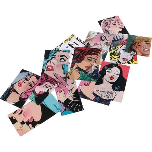 14Pcs/Pack Retro Beauty Stickers Scrapbook DIY Diary Albums Notebook Decor Classic Toys for Baby Kids