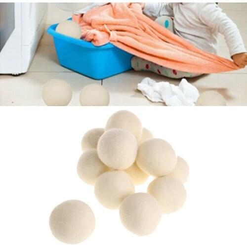 1 x 7cm Wool Dryer Balls Drying Fabric Softer Luandry Home Washing White