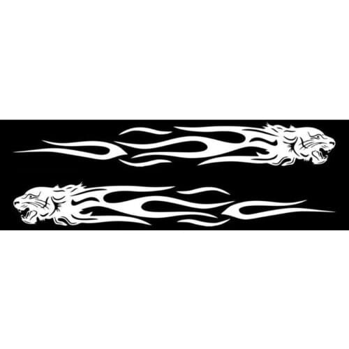 2pcs Tiger Flame Totem Car Decals Stickers Reflective 24cm Motorcycles Sticker 964B