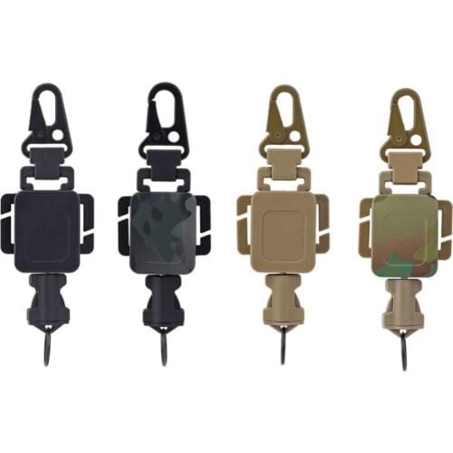 2 In 1 Portable Outdoor Telescopic Buckle Anti-theft Tactical Small Pouch Keychain Holder Anti-lost EDC Retractable Spring Rope