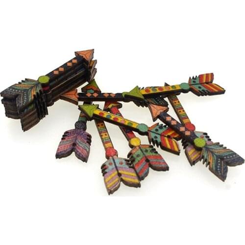 30PCs Wooden Sewing Buttons Scrapbooking Indian Style 2Holes buttons for clothing decorative flat back