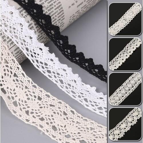 4.5m White Cotton Embroidered Lace Trim Ribbons Fabric DIY Handmade Craft Clothes Sewing Accessories Supplies