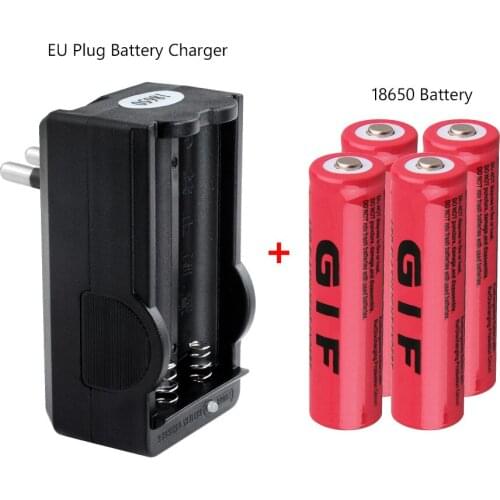 4Pcs 3.7V 9800mAh Rechargeable Battery 18650 Li-ion Lithium Batteria With Charger For LED Torch Flashlights Headlamp Led Light