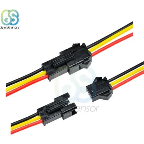 5Pairs 10cm 15cm 30cm Long JST SM 3Pins 3P Plug Male to Female Wire Connector Adapter LED Connectors