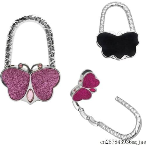 50pcs Butterfly Bag Hanger Bag Purse Hook Metal Foldable Handbag Holder Shell Bag Folding Table Decoration