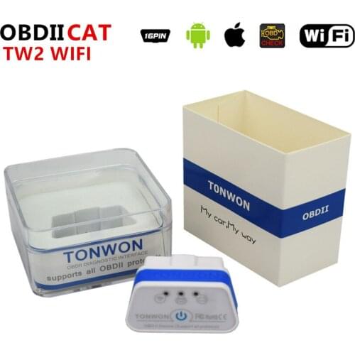 50PCS TONWON TW2 ICAR2 OBD Diagnostic Tool Better Than ELM327 OBD2 Coder Reader Scan Tool TW2 BT3.0/4.0/WiFi For iOS And Android