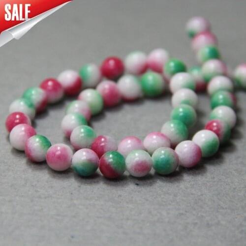 8mm Fashion Natural Multicolor Red & White Chalcedony Beads Round DIY Beads Stone Accessory Parts 15inch Jewelry Making Design