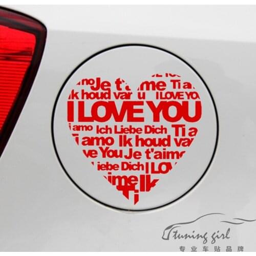 Car Stickers I LOVE YOU Words Lovely Creative Decals Waterproof Auto Tuning Styling Vinyls 15cm 22cm D15