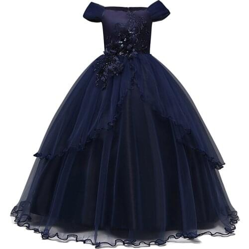 Kids Dresses for Girls 6-14y Red Dress Flower Girl Children Clothing Princess Long Prom Gown Halloween Party Princess Dress