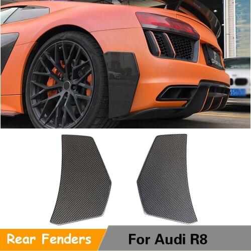 Rear Bumper Diffuser For Audi R8 2016 - 2018 Rear Bumper Lip Side Ferders Carbon Fiber