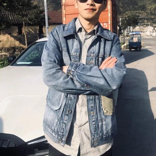 Denim jacket men 2020 new Korean retro street fashion jacket spring and autumn Hong Kong style ins loose tooling jacket