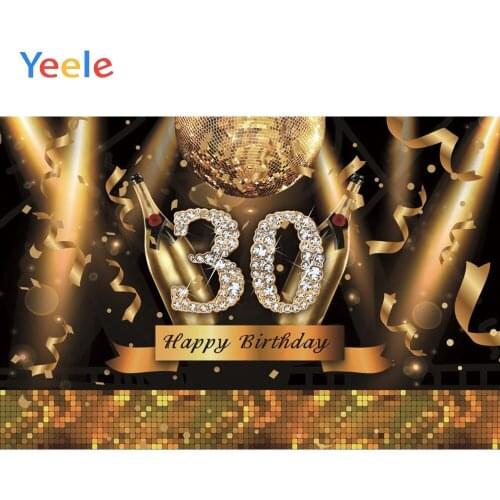 30 40 50 60th Birthday Carnival Party Wine Gold Ball Shiny Glitter Christmas New Year Backdrop Photography Background Photophone