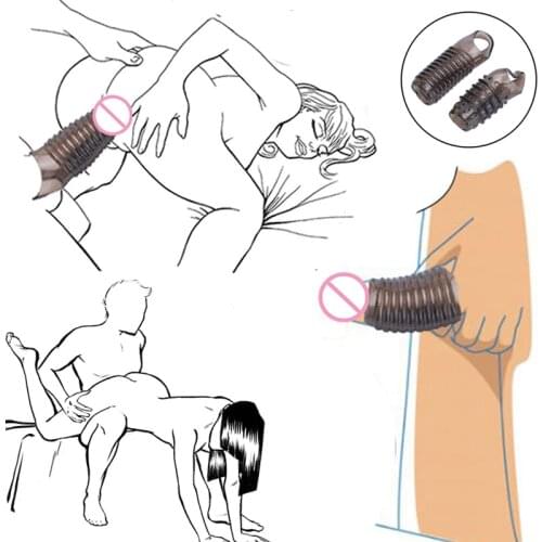 Reusable Penis Sleeve Strapon Delay Ejaculation Chastity Cage Lock Sperm Sex Toy For Man Cock Ring Male No Vibator Sex Shop