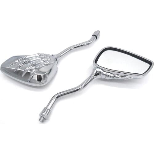 Chrome MOTORCYCLE SKULL HAND REARVIEW MIRRORS FOR KAWASAKI VULCAN VN 750 800 900 1500 1600