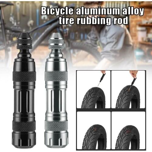 Motorcycle Bicycle Tire Repair Tool Rubber Strip Tire Rubbing Rod Aluminum Alloy Vacuum Rod Bicycle Repair Tools Outillage Velo