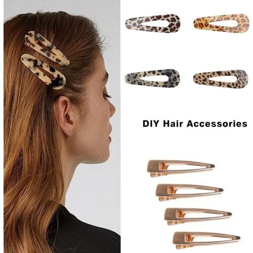 AHB 5pcs Korea DIY Hair Accessories Tin Foil Sequins Hairpins Accessories Gold Clip Women Drop Hair Clips Making Handmade Craft