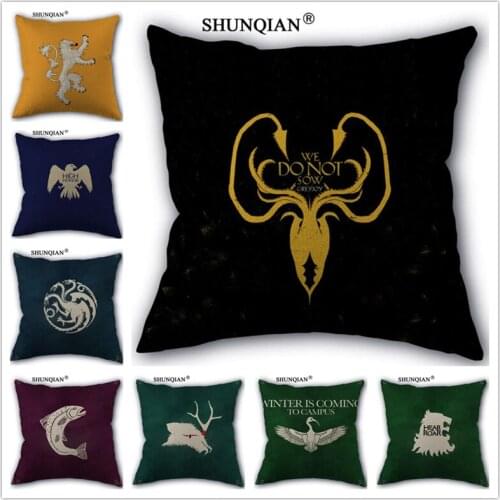 Linen Cotton Retro animal style Pillow Cover Custom Print Home Decorative Pillows Cases 45x45cm one side WJY420-10