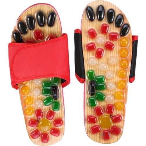 Foot Massage Slippers 5Sizes Reflexology Acupuncture Blood Activating Foot Relaxation Massager Shoes Pebble Stone Sandals