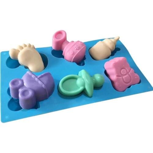 6 Cavity Multi-use Soap Silicone Mold Cake Decoration Tool Creative DIY Gadget Cake Baking Mold Silicone Mold for Soap making