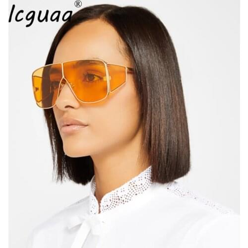 Trendy Oversized Gradient Sunglasses women 2019 Luxury Brand mens sunglasses brand designer Metal Men Sun Glasses Oculos De Sol